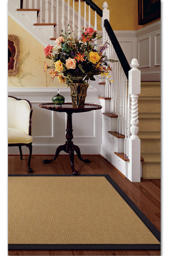 linon home decor athena at0201 sisal black rug