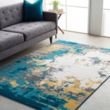 Abstract Surya Rug Co. Pepin Teal Rug | Indoor Rugs | Rugs Done Right 