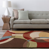 Rectangular Surya Rug Co. Forum Brown Rug | Light Blue Rugs | Rugs Done Right