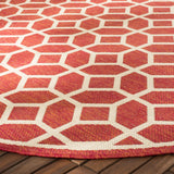 safavieh clearance beach house bhs127q red creme rug