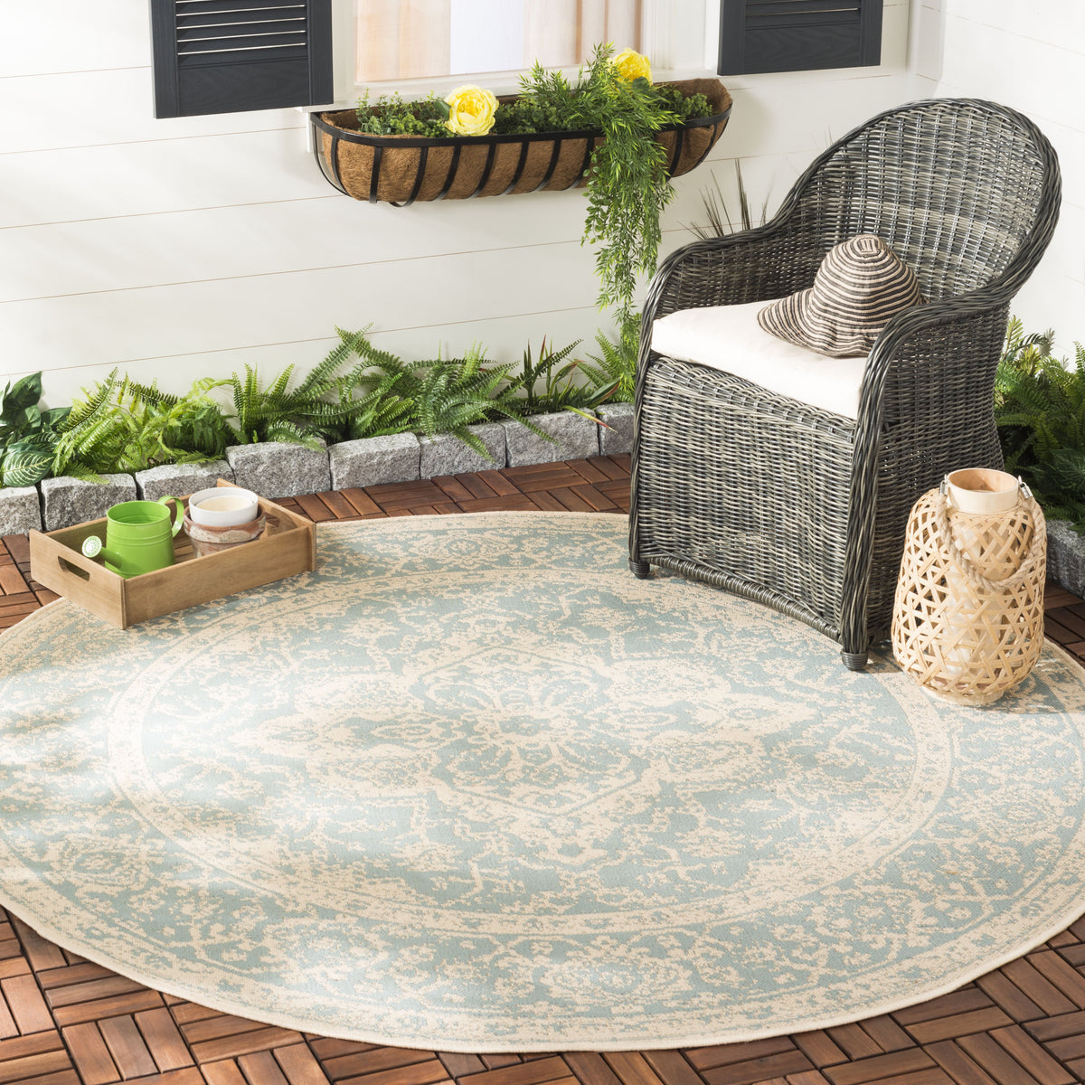 Safavieh Clearance Beach House BHS137K Aqua Rug