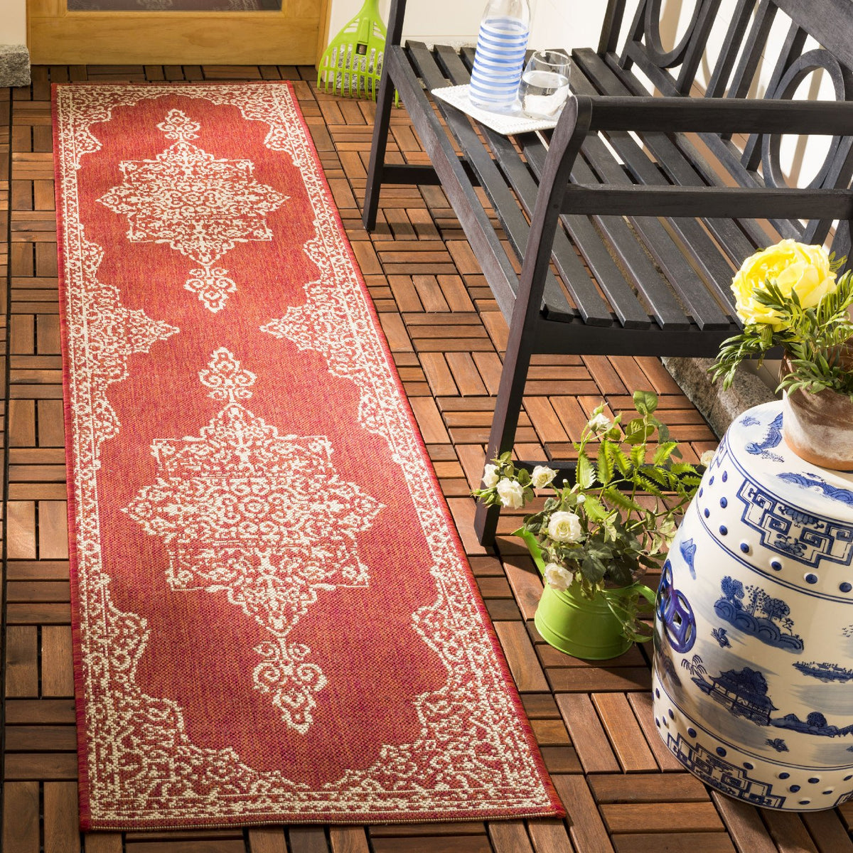 Safavieh Clearance Beach House BHS180Q Red Rug