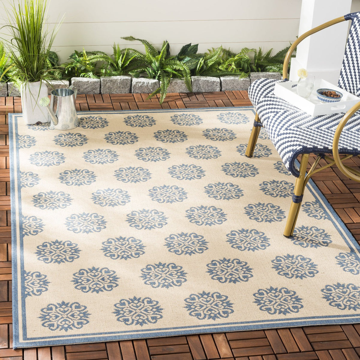 Safavieh Clearance Beach House BHS181M Blue Rug
