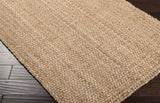 Rectangular Surya Rug Co. Jute Woven Wheat Rug | Traditional Rugs | Rugs Done Right