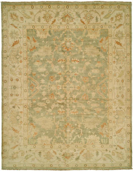 HRI Oushak B-70 Light Green Rug