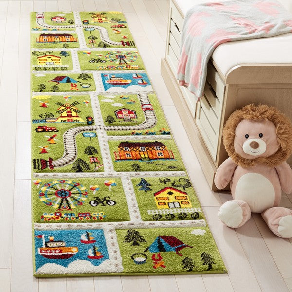 safavieh clearance carousel kids crk197y green rug