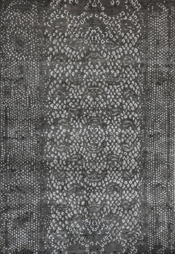 Tibet Rug Company 100 CT DIAMONDBACK CHARCOAL with SILK  Rug