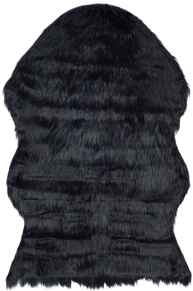 Safavieh Clearance Faux Sheep Skin FSS115B Black Rug