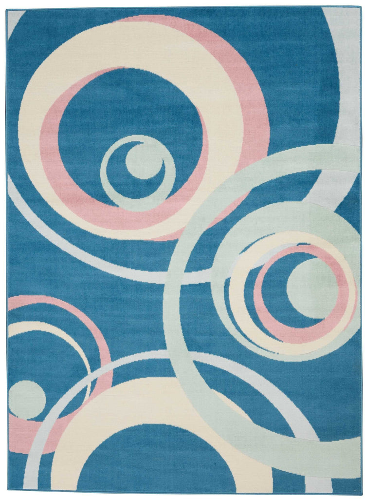 Nourison Clearance Grafix GRF21 Blue Multi Colored Rug