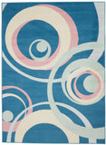 Nourison Clearance Grafix GRF21 Blue Multi Colored Rug