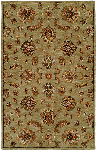 HRI Pars Kashan K2683 Green Rug