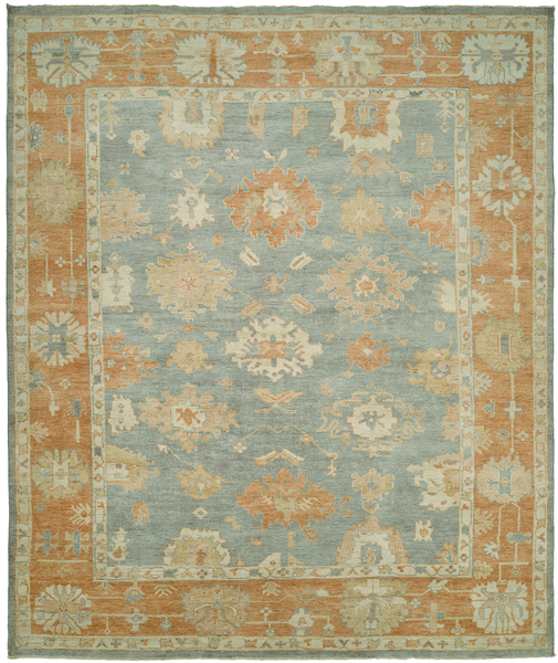 Rugs Done Right Kittering KG24 Stone Blue / Rust Rug