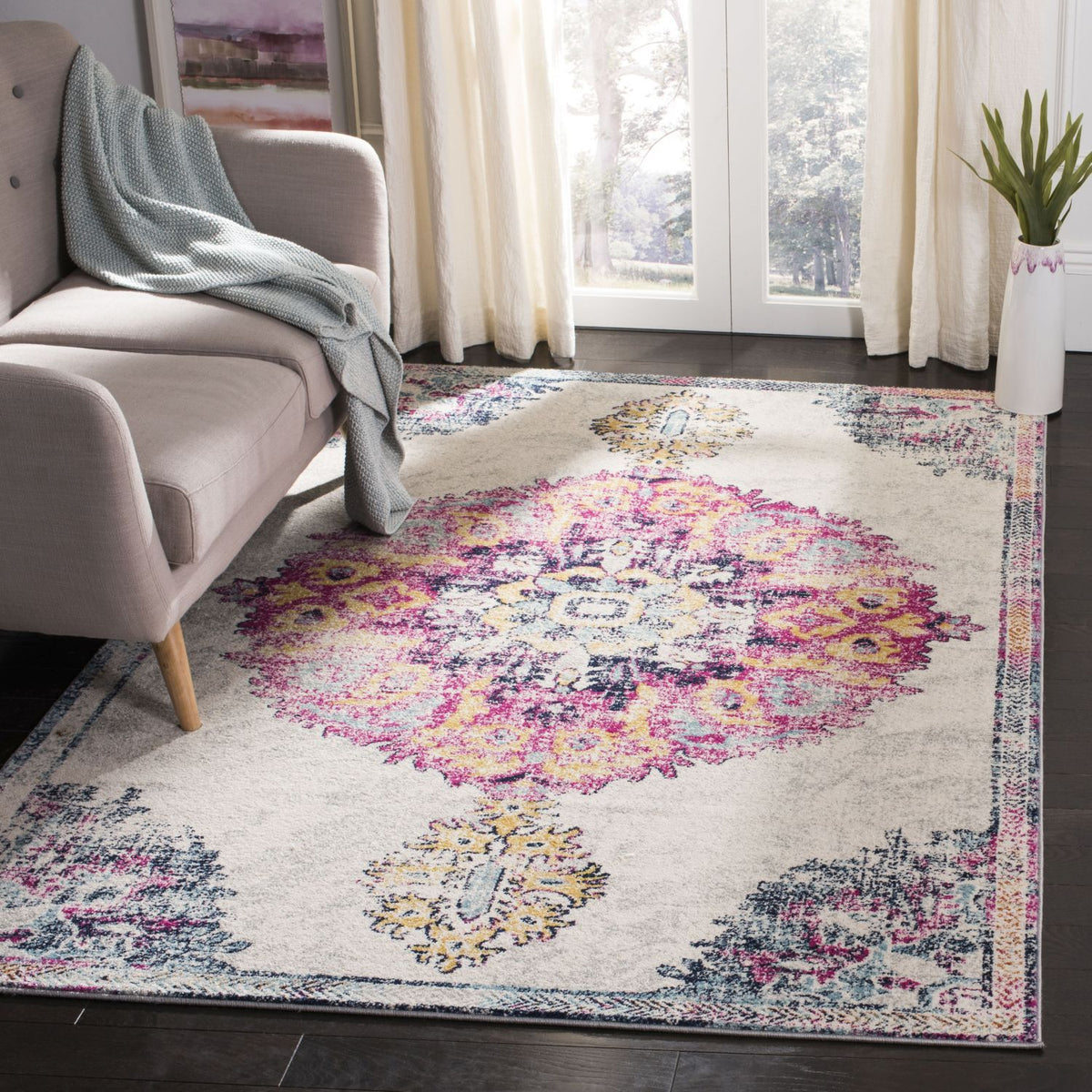 safavieh clearance madison mad913a ivory fuchsia rug