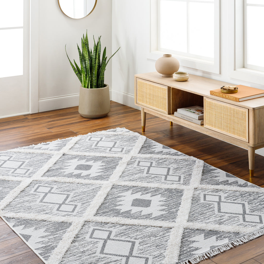 surya morocotton mct 2300 light grey rug