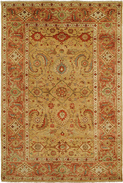 HRI Mahal MJ15 Gold Rug
