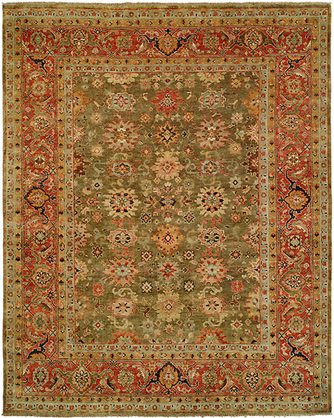 HRI Mahal MJ7 Green Rug