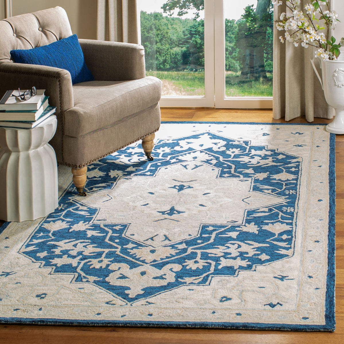 safavieh clearance micro loop mlp505n navy ivory rug