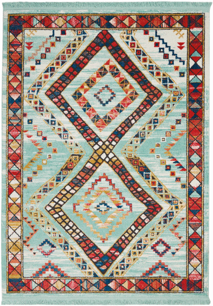 Nourison Clearance Navajo NAV02 Aqua Rug
