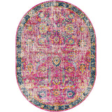 Oval Surya Rug Co. Harput Raspberry Rug | Geometrical Rugs | Rugs Done Right 