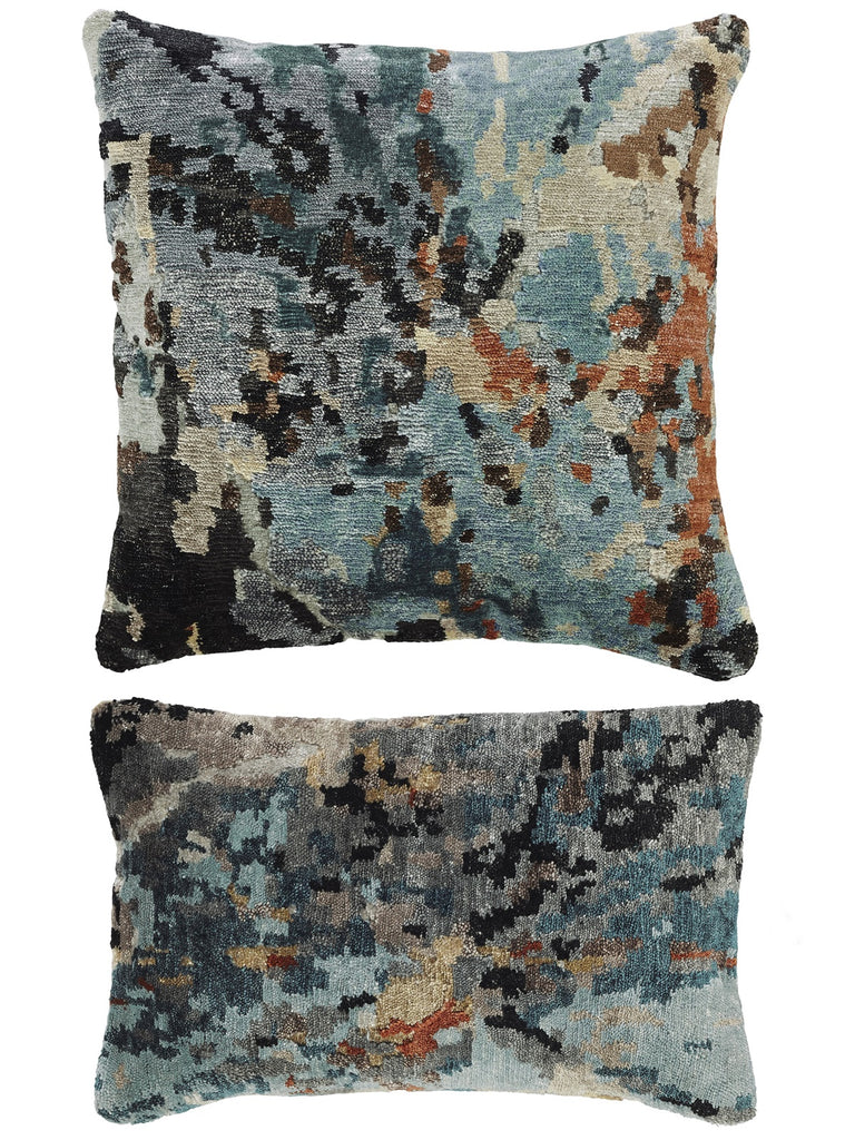 Kalaty Rug Co. Bespoke Pillow PB-072 Multi Beige / Blue Pillow