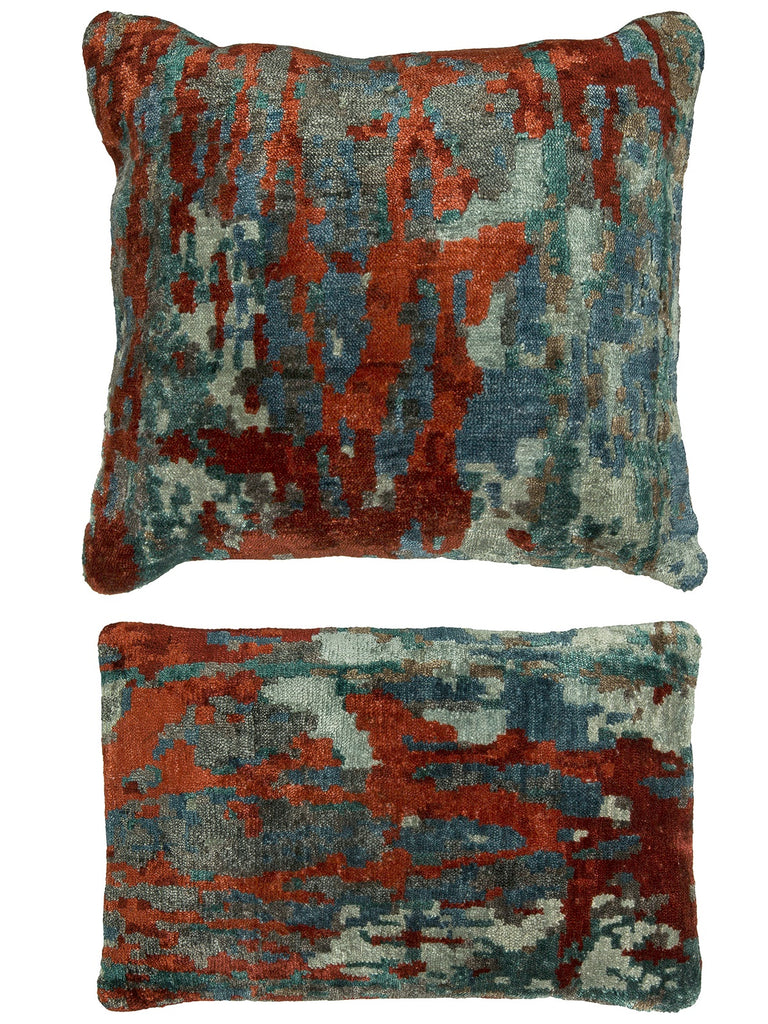 Kalaty Rug Co. Bespoke Pillow PB-078 Multi Blue / Scarlet Pillow