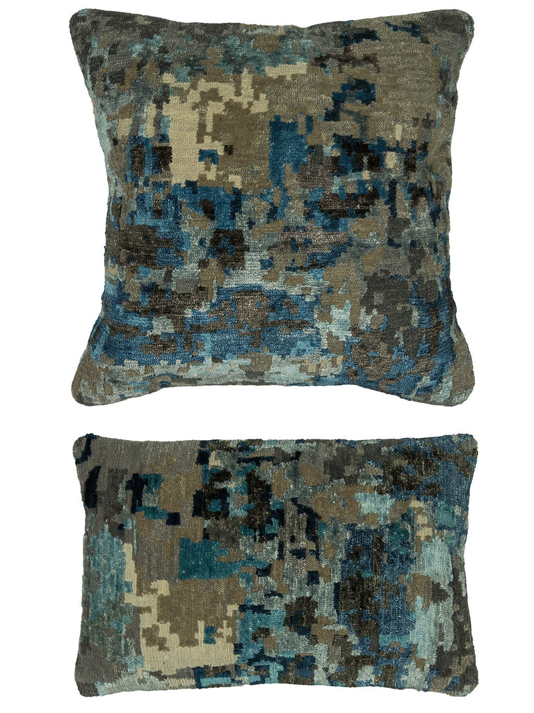 Kalaty Rug Co. Bespoke Pillow PB-574 Abstract Blue / Grey Pillow