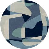 Oval Surya Rug Co. Forum Blue Rug | Geometric Rugs | Rugs Done Right 