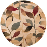 Oval Surya Leaves Riley Beige Rug | Geometrical Rugs | Rugs Done Right