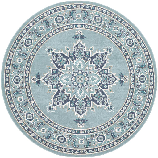 Surya Rug Co. Alfresco Teal Rug | Round Rugs | Rugs Done Right 