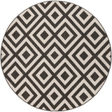 Surya Alfresco Round Black Rug | Geometric Rugs | Rugs Done Right