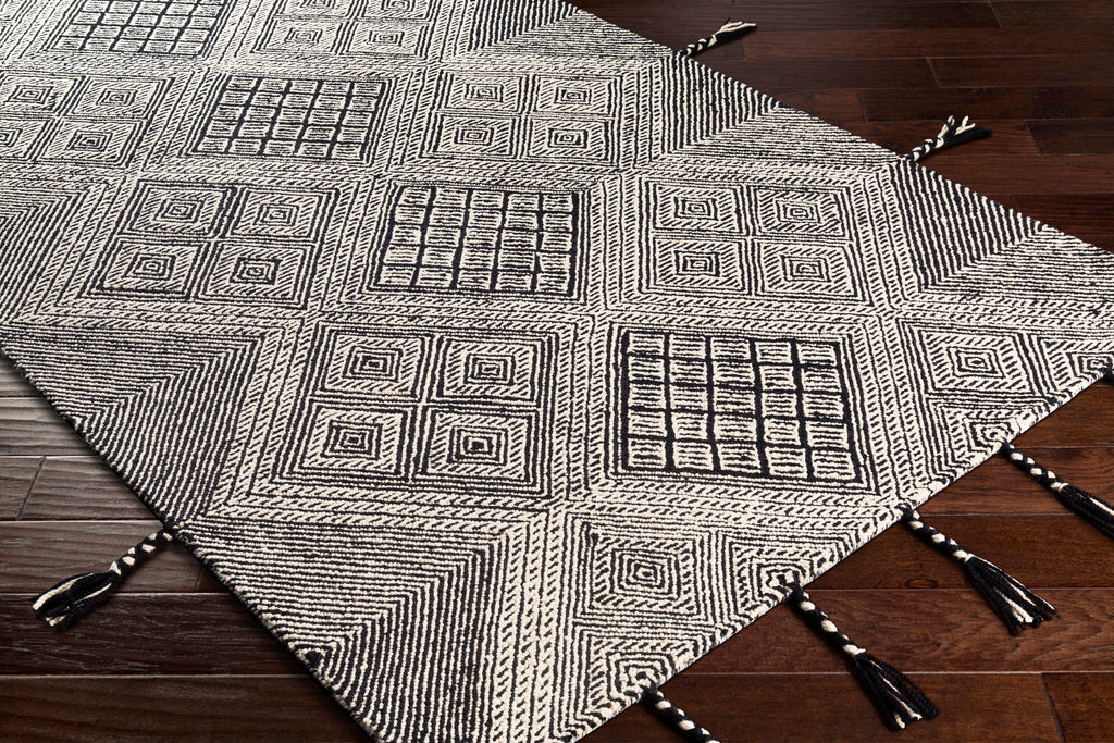 surya rug co zanafi tassels zts 2309 black rug