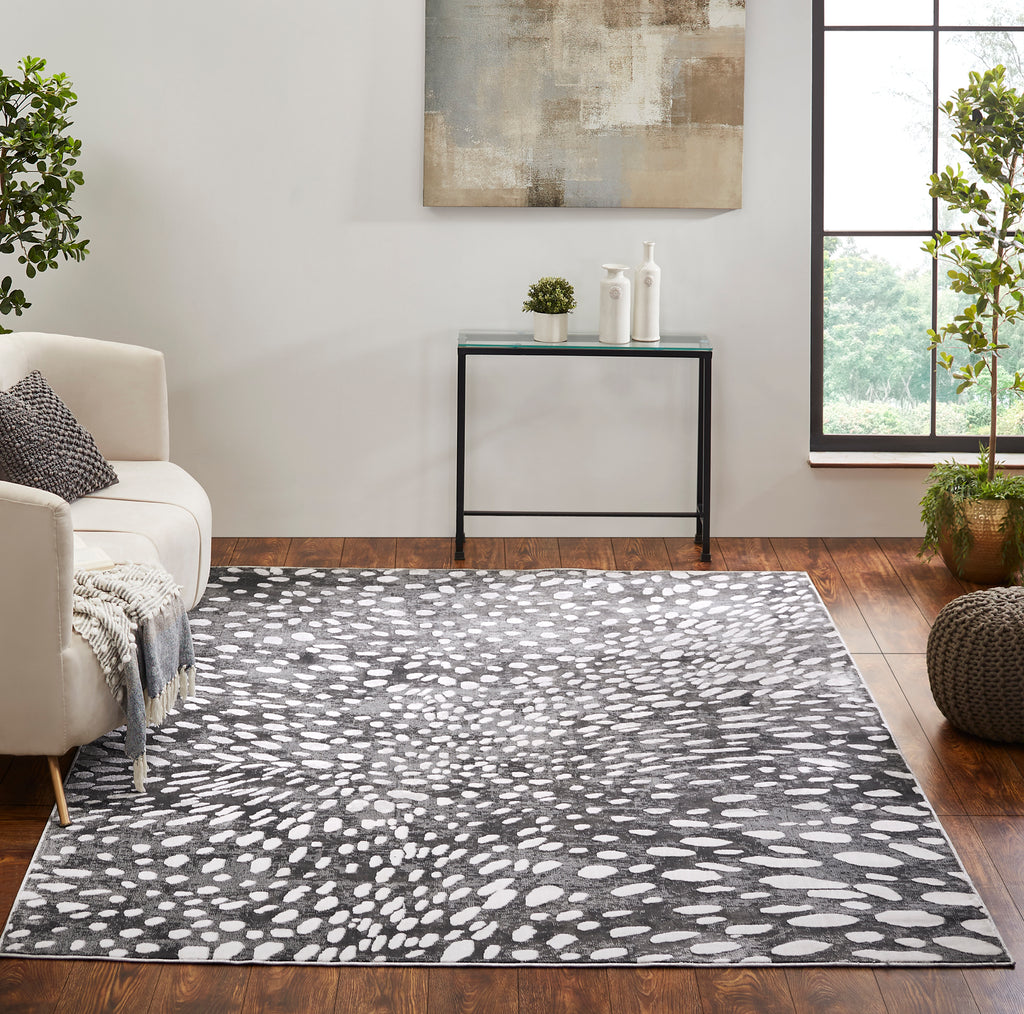 Rugs Done Right Stow SE28 Charcoal Spotted Rug