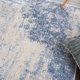 Nourison Clearance Silky Textures SLY01 Ivory/Blue Rug