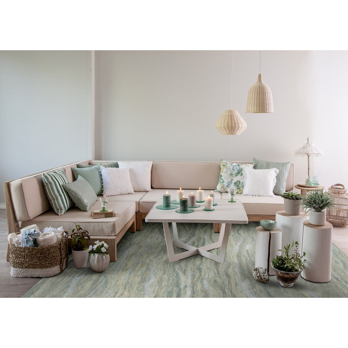 Kas Oriental Serenity 1252 Seafoam Rug