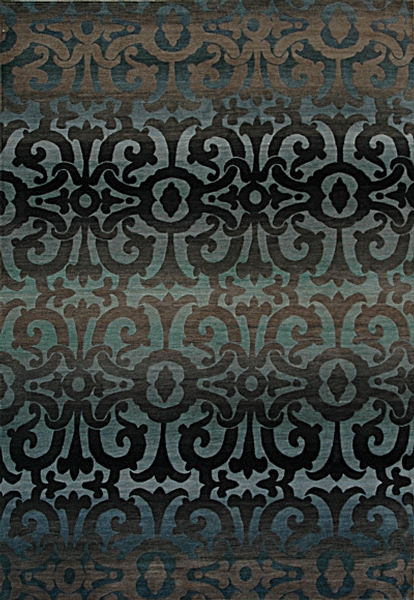 Tibet Rug Company 100 CT WROUGHT IRON Blue Rug