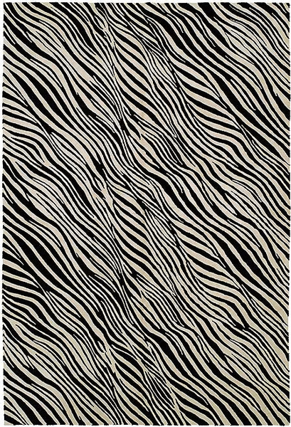HRI Artistic Zebra Black Rug