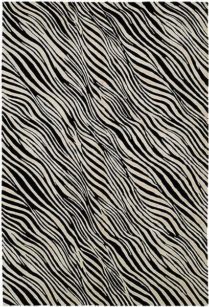 HRI Artistic Zebra Black Rug