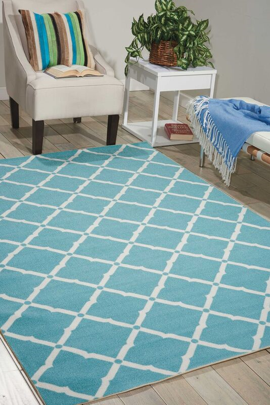 Nourison Clearance & Garden RS087 Aqua Rug