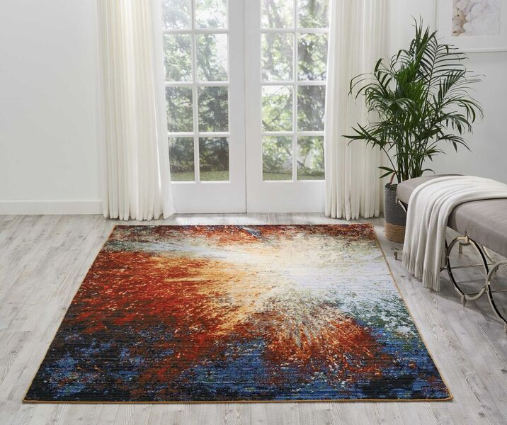 Nourison Chroma CRM02 Red Flare Rug