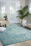 Nourison Clearance Opaline OPA12 Aqua Rug