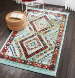 Nourison Clearance Navajo NAV02 Aqua Rug