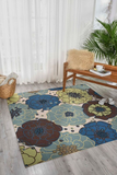Nourison Clearance & Garden RS021 Light Blue Rug