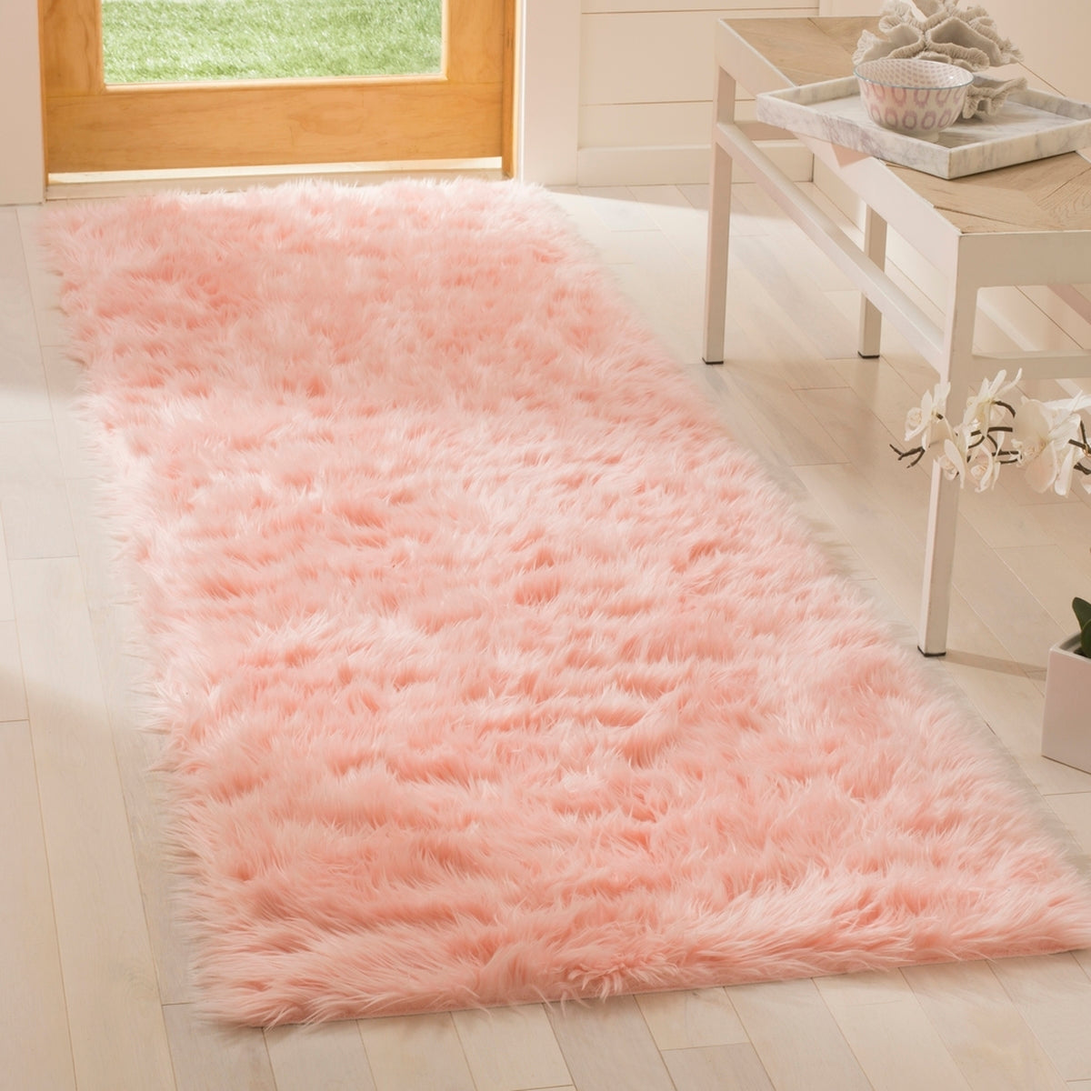 Safavieh Clearance Faux Sheep Skin FSS235G Pink Rug