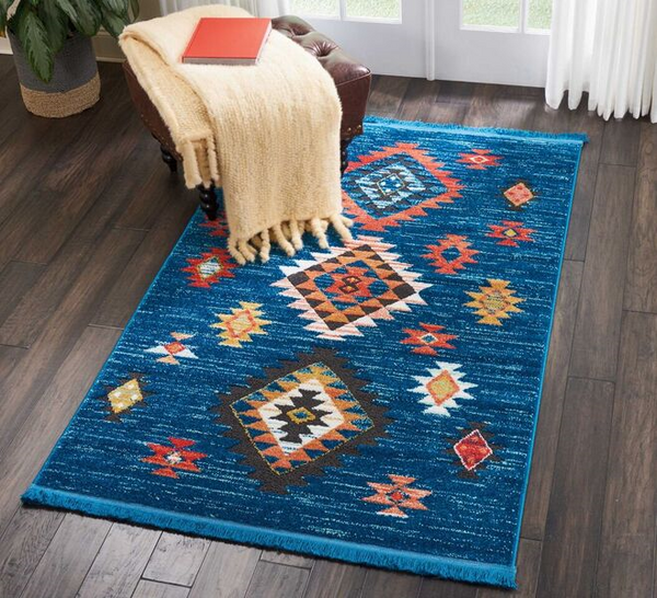 Nourison Clearance Navajo NAV07 Blue Rug