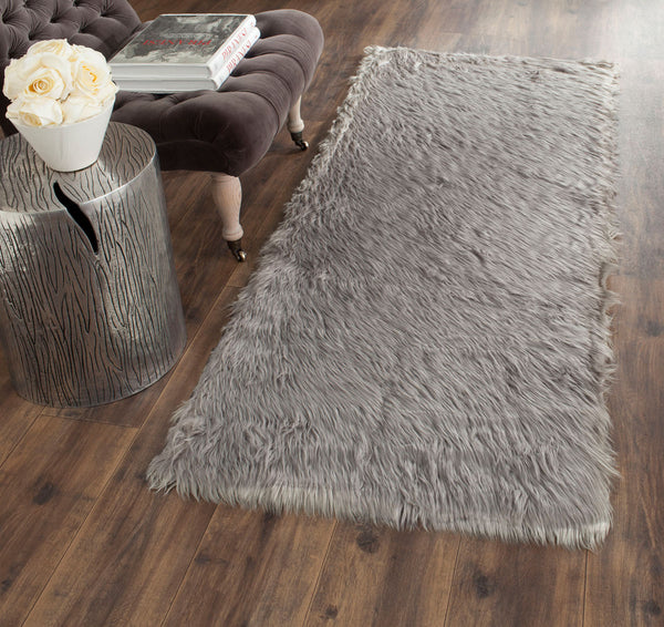 Safavieh Clearance Faux Sheep Skin FSS235D Grey Rug