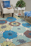 Nourison Clearance & Garden RS021 Light Blue Rug