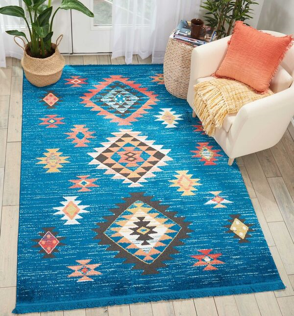 Nourison Clearance Navajo NAV07 Blue Rug