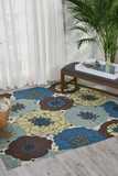 Nourison Clearance & Garden RS021 Light Blue Rug