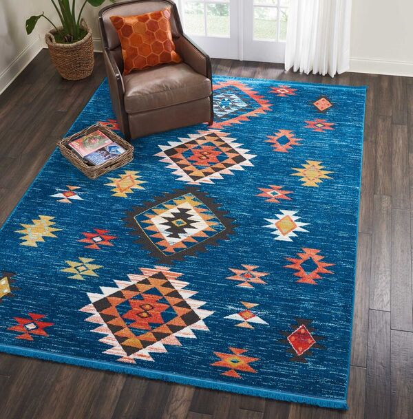 Nourison Clearance Navajo NAV07 Blue Rug
