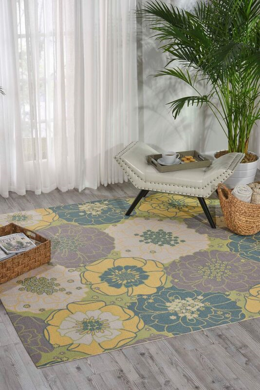 Nourison Clearance & Garden RS021 Green Rug